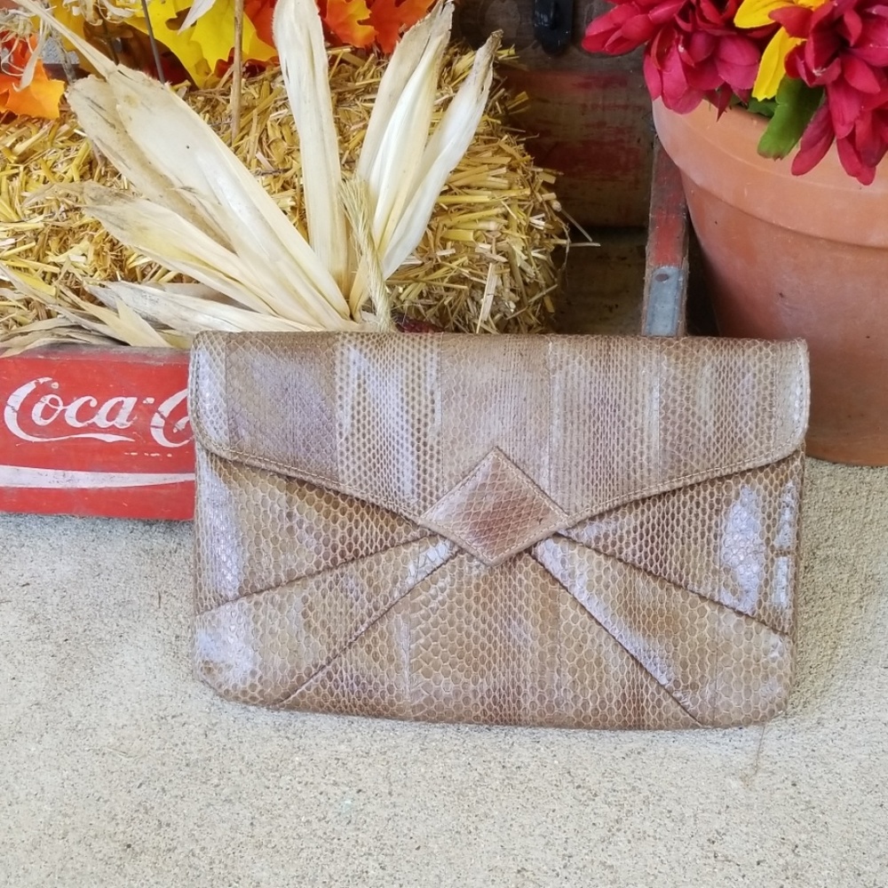 Vintage Snakeskin Clutch
